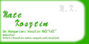 mate kosztin business card